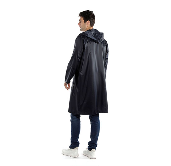 0.25mm Thick Long Polyester Hooded Foldable Single Size Single Adult Raincoat for Camping and Hiking