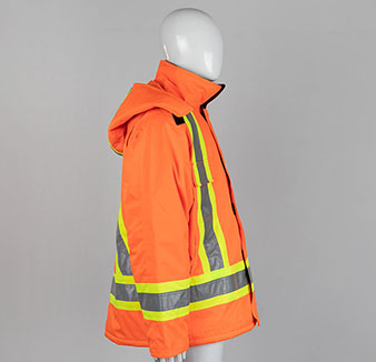400D Oxford cloth windproof orange winter boy raincoat with 3m reflective strips