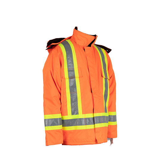 400D Oxford cloth windproof orange winter boy raincoat with 3m reflective strips