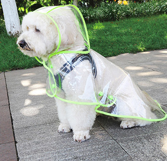 Fashion waterproof breathable pet raincoat jacket with hood for outdoor dog walking