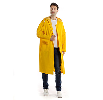 Fashionable and modern adult long hooded breathable waterproof raincoat