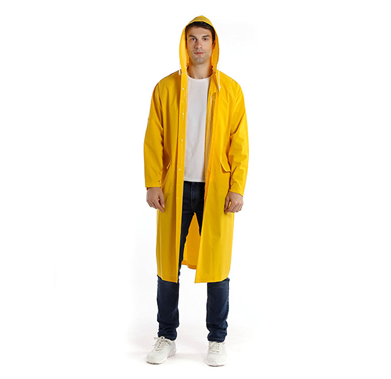 Fashionable and modern adult long hooded breathable waterproof raincoat
