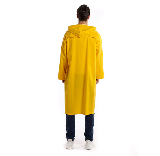 Fashionable and modern adult long hooded breathable waterproof raincoat