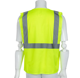 High visibility cooling safety vest, workwear, with breathable mesh and reflective strips,