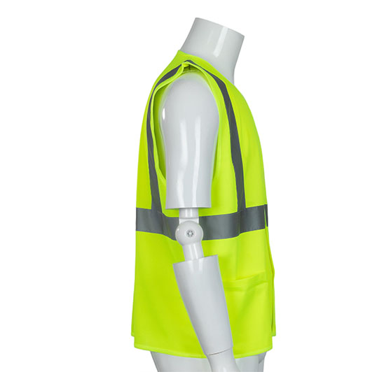 High visibility cooling safety vest, workwear, with breathable mesh and reflective strips,
