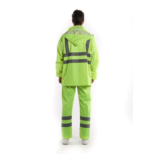 Industrial safety polyester waterproof and anti-seepage men’s raincoat with pants