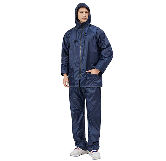 Outdoor waterproof polyester PVC motorcycle riding men’s raincoat