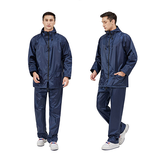 Outdoor waterproof polyester PVC motorcycle riding men’s raincoat