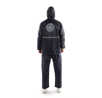 Plus size waterproof packable men's outdoor raincoat, workwear, green blue black, tailored pants and jacket