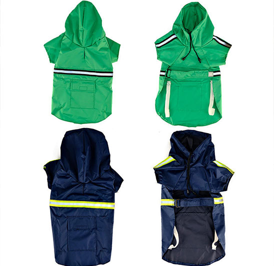 Small and medium-sized waterproof universal reflective pet raincoat, dog outdoor travel