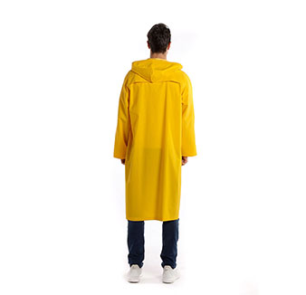 Waterproof PVC polyester hooded raincoat with custom logo print design