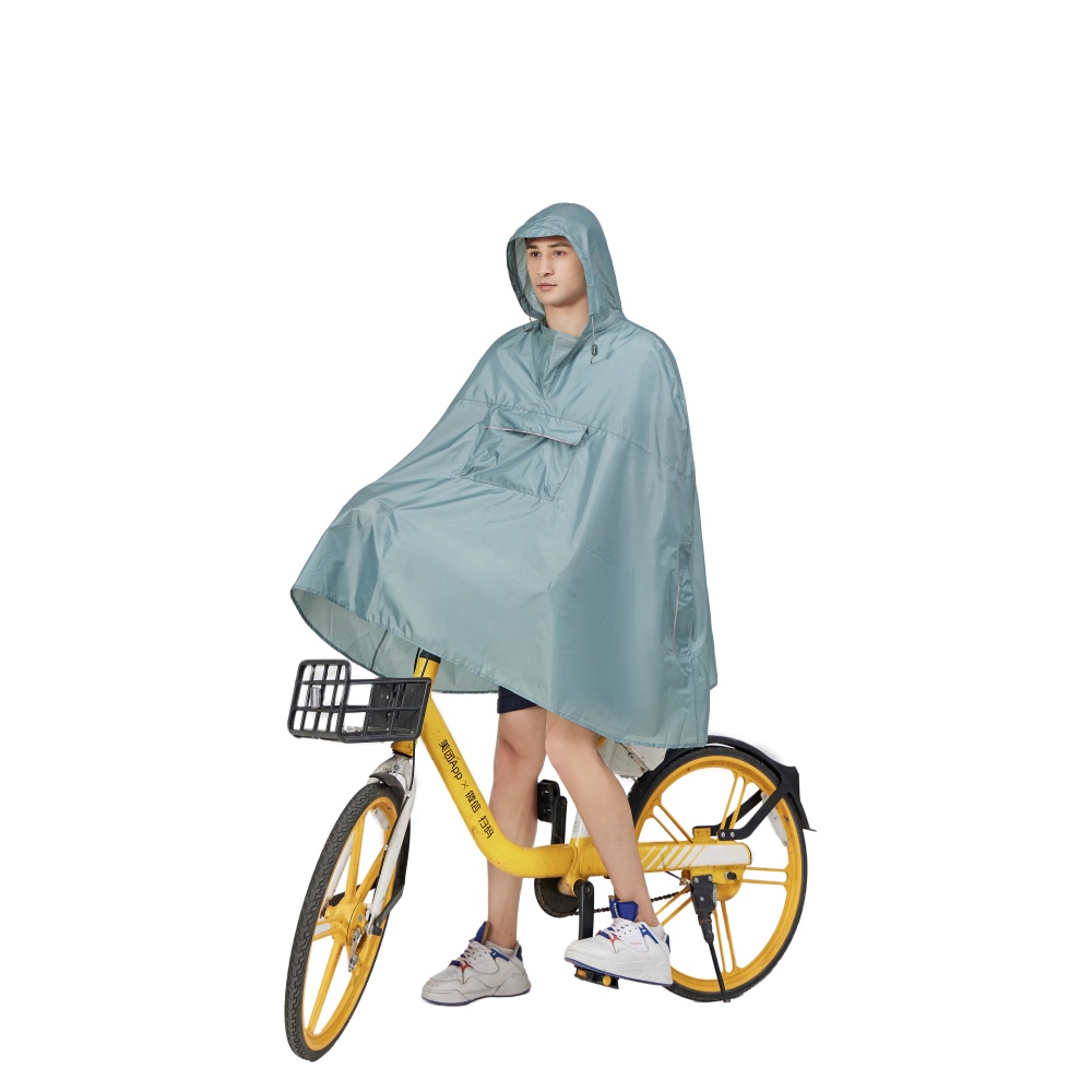 Waterproof 210T Polyester Bike Rain Poncho with PU Coating for Outdoor Cycling