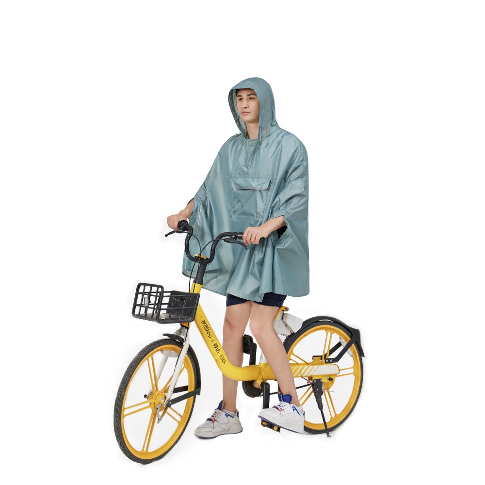 Waterproof 210T Polyester Bike Rain Poncho with PU Coating for Outdoor Cycling