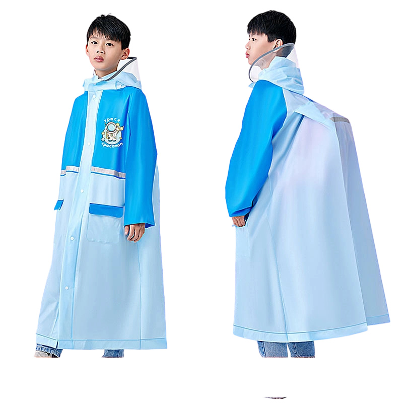 Eco-friendly High-visibility EVA Raincoat With button and zipper for Children