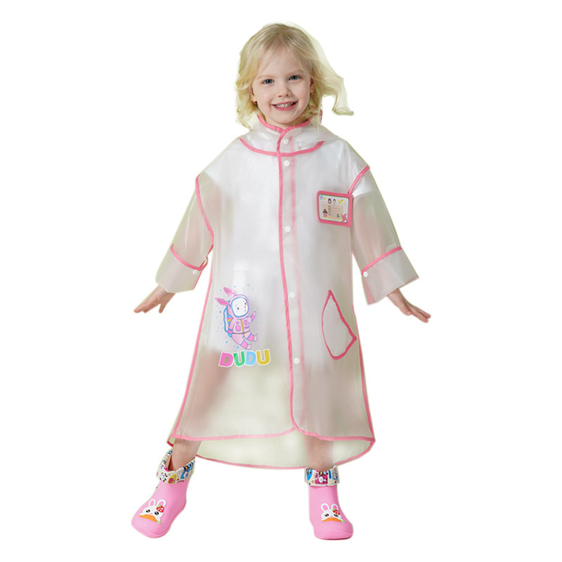 Portable Waterproof Kids' EVA Poncho Raincoat with Cute Cartoon Prints