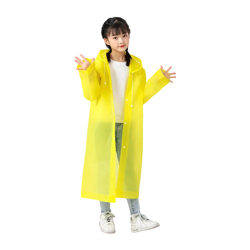 Lightweight Reusable EVA Long Raincoat for Kids Outdoor Activities