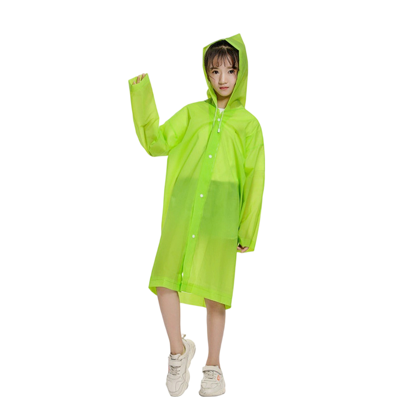 Lightweight Reusable EVA Long Raincoat for Kids Outdoor Activities
