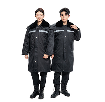 Cold-Proof Thickened Labor Protection Raincoat Long Style Winter Cotton Lined Safety Rain Coat