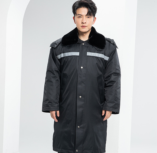 Cold-Proof Thickened Labor Protection Raincoat Long Style Winter Cotton Lined Safety Rain Coat