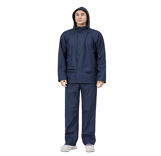 High quality PU rainsuit waterproof adult two pieces rainwear custom Logo
