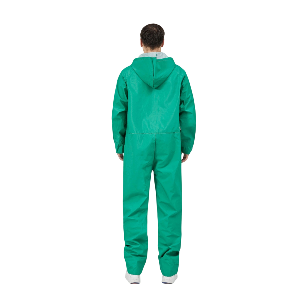 One-piece Rainsuit PVC/Polyester/PVC Green Waterproof Raincoat