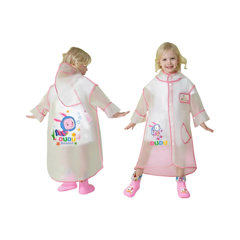 pink kids rain poncho