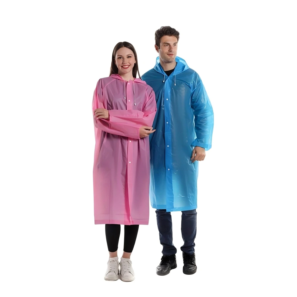 Lightweight long raincoat outdoors